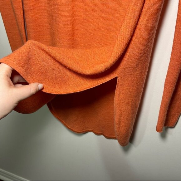 COPY - Eileen Fisher Women Coral orange 100% merino wool crewneck long tunic sw… - Picture 6 of 8